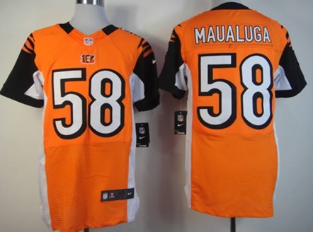 Nike Cincinnati Bengals #58 Rey Maualuga Orange Elite Jersey 