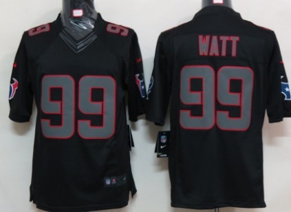 Nike Houston Texans #99 J.J. Watt Black Impact Limited Jersey