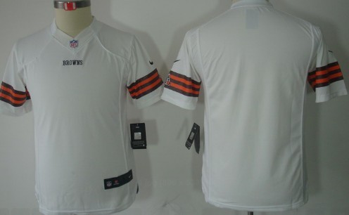 Nike Cleveland Browns Blank White Limited Kids Jersey 