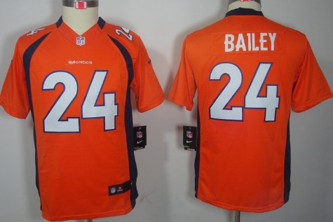 Nike Denver Broncos #24 Champ Bailey Orange Limited Kids Jersey