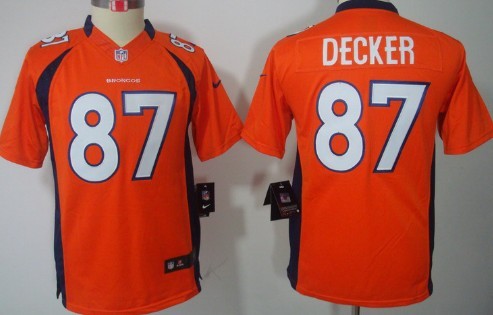 Nike Denver Broncos #87 Eric Decker Orange Limited Kids Jersey