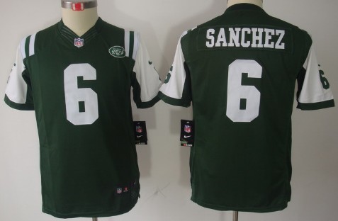 Nike New York Jets #6 Mark Sanchez Green Limited Kids Jersey