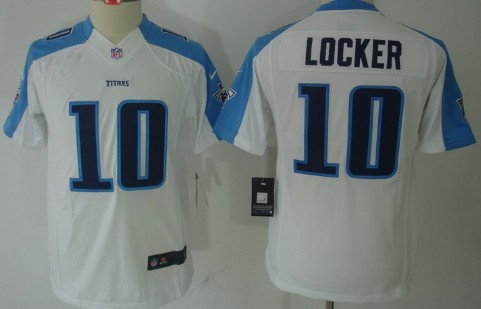 Nike Tennessee Titans #10 Jake Locker White Limited Kids Jersey