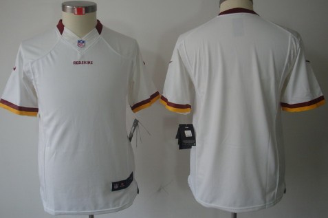 Nike Washington Redskins Blank White Limited Kids Jersey 