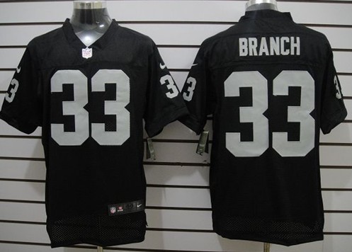 Nike Oakland Raiders #33 Tyvon Branch Black Elite Jersey 