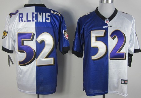 Nike Baltimore Ravens #52 Ray Lewis Purple/White Two Tone Elite Jersey 