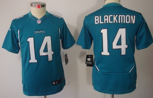 Nike Jacksonville Jaguars #14 Justin Blackmon Green Limited Kids Jersey 