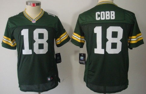 Nike Green Bay Packers #18 Randall Cobb Green Limited Kids Jersey