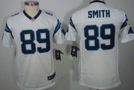 Nike Carolina Panthers #89 Steve Smith White Limited Kids Jersey 