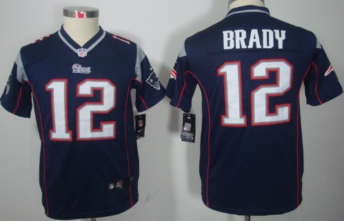 Nike New England Patriots #12 Tom Brady Blue Limited Kids Jersey