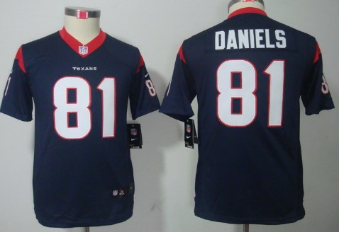 Nike Houston Texans #81 Owen Daniels Blue Limited Kids Jersey 