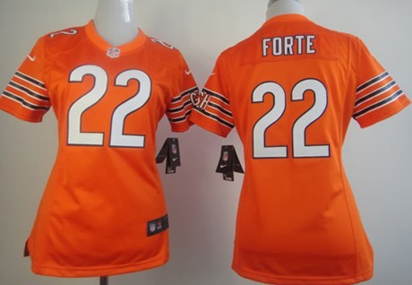 Nike Chicago Bears #22 Matt Forte Orange Game Womens Jersey 