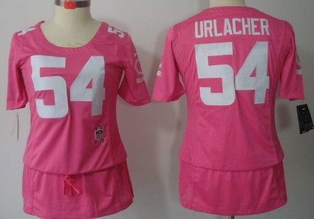 Nike Chicago Bears #54 Brian Urlacher Breast Cancer Awareness Pink Womens Jersey