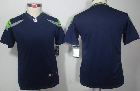 Nike Seattle Seahawks Blank Navy Blue Limited Kids Jersey 