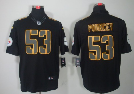 Nike Pittsburgh Steelers #53 Maurkice Pouncey Black Impact Limited Jersey 