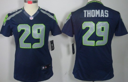 Nike Seattle Seahawks #29 Earl Thomas Navy Blue Limited Womens Jersey 