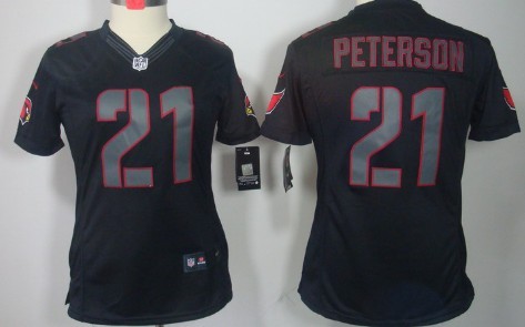 Nike Arizona Cardinals #21 Patrick Peterson Black Impact Limited Womens Jersey 