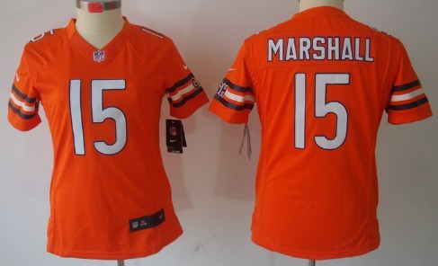 Nike Chicago Bears #15 Brandon Marshall Orange Limited Womens Jersey 