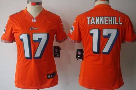 Nike Miami Dolphins #17 Ryan Tannehill Orange Limited Womens Jersey