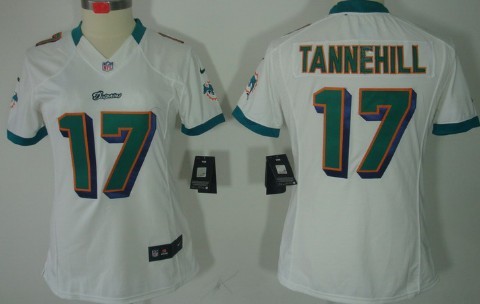 Nike Miami Dolphins #17 Ryan Tannehill White Limited Womens Jersey