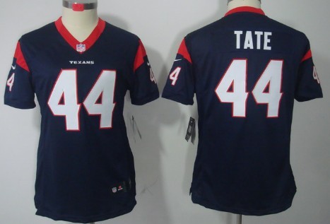 Nike Houston Texans #44 Ben Tate Blue Limited Womens Jersey 