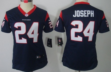 Nike Houston Texans #24 Johnathan Joseph Blue Limited Womens Jersey 