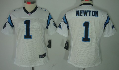 Nike Carolina Panthers #1 Cam Newton White Limited Womens Jersey 