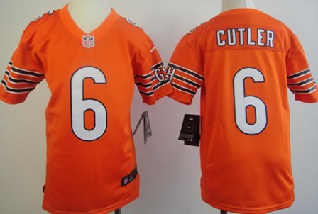 Nike Chicago Bears #6 Jay Cutler Orange Game Kids Jersey 