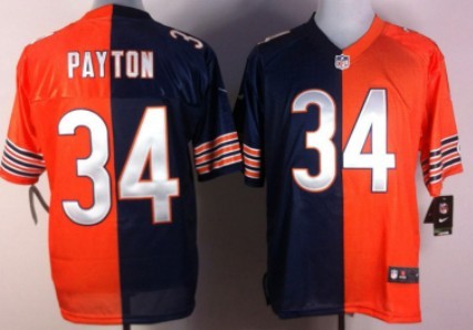 Nike Chicago Bears #34 Walter Payton Blue/Orange Two Tone Elite Jersey 