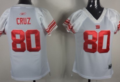 New York Giants #80 Victor Cruz White Womens Field Flirt Fashion Jersey