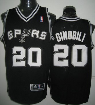 San Antonio Spurs #20 Manu Ginobili Black Swingman Jersey 