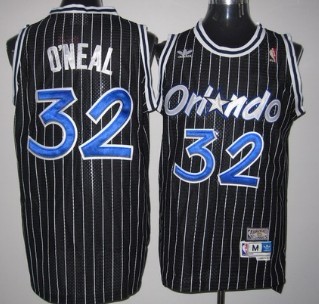 Orlando Magic #32 Shaquille O'neal Black Swingman Throwback Jersey