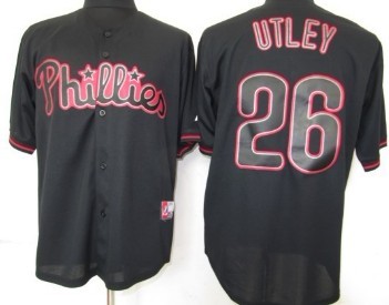 Philadelphia Phillies #26 Chase Utley Black Fashion Jersey