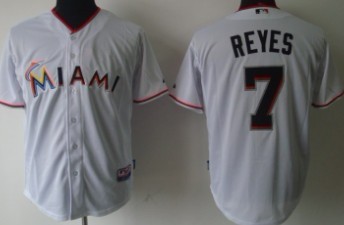 Miami Marlins #7 Jose Reyes White Kids Jersey