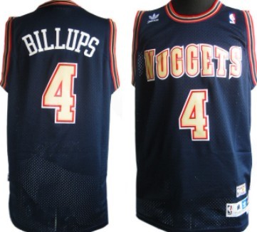 Denver Nuggets #4 Chauncey Billups Navy Blue Swingman Throwback Jersey