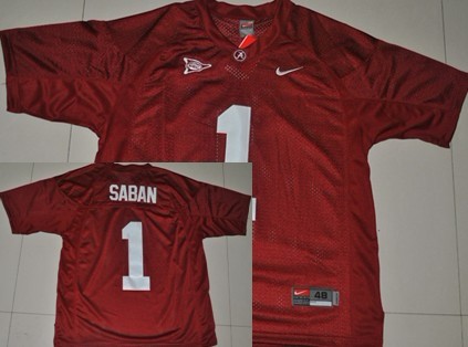 Alabama Crimson Tide #1 Nick Saban Red Jersey 