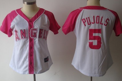 LA Angels of Anaheim #5 Albert Pujols 2012 Fashion Womens by Majestic Athletic Jersey