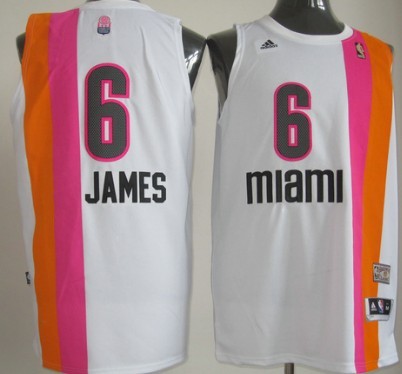 Miami Floridians #6 LeBron James ABA Hardwood Classic Swingman White No Holes Jersey 