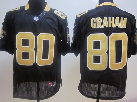 Nike New Orleans Saints #80 Jimmy Graham Black Elite Jersey 