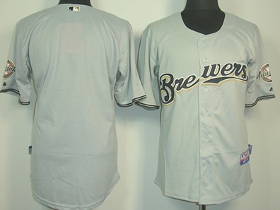 Milwaukee Brewers Blank Gray Jersey 