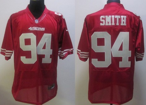 Nike San Francisco 49ers #94 Justin Smith Red Elite Jersey 