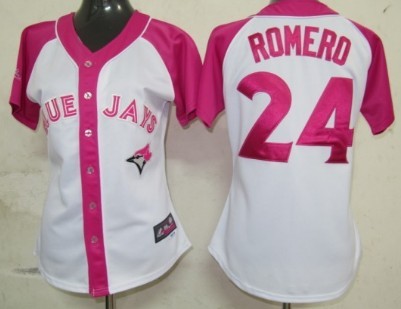 Toronto Blue Jays #24 Ricky Romero 2012 Fashion Womens by Majestic Athletic Jersey