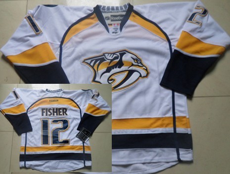 Nashville Predators #12 Mike Fisher White Jersey 