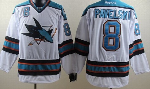 San Jose Sharks #8 Joe Pavelski White Jersey 