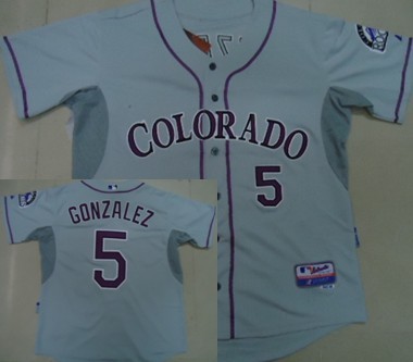 Colorado Rockies #5 Carlos Gonzalez Gray Jersey