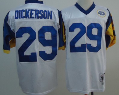 St. Louis Rams #29 Eric Dickerson White Throwback Jersey 