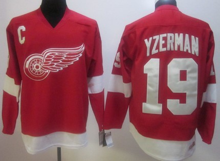 Detroit Red Wings #19 Steve Yzerman Red Throwback CCM Jersey 