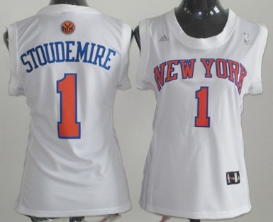 New York Knicks #1 Amare Stoudemire White Womens Jersey