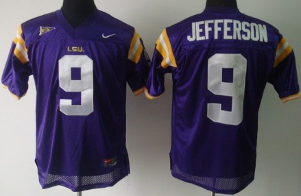 LSU Tigers #9 Jordan Jefferson Purple Jersey 