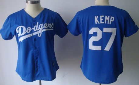 Los Angeles Dodgers #27 Matt Kemp Blue Womens Jersey